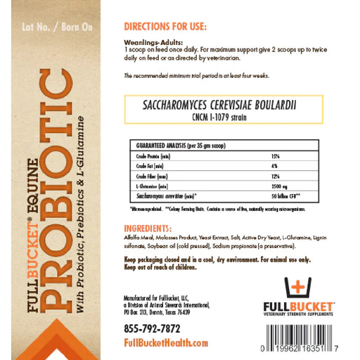 Full Bucket Equine Probiotic Pellets Equine - Supplements Full Bucket   