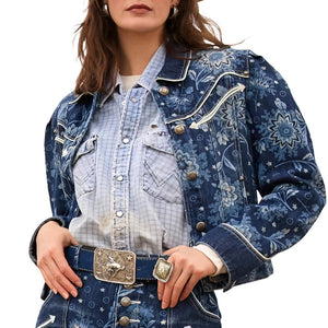 Double D Ranch Jesse's Bandana Denim Jacket WOMEN - Clothing - Outerwear - Jackets Double D Ranchwear, Inc.   