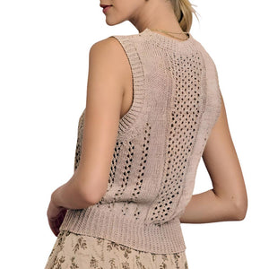 Pointelle Knit Sweater Top WOMEN - Clothing - Tops - Sleeveless Illa Illa   