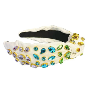 Ivory And Rainbow Gradient Crystal Headband WOMEN - Accessories - Hair Accessories Brianna Cannon   