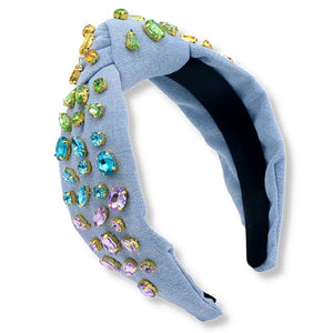 Denim And Rainbow Gradient Crystal Headband WOMEN - Accessories - Hair Accessories Brianna Cannon   