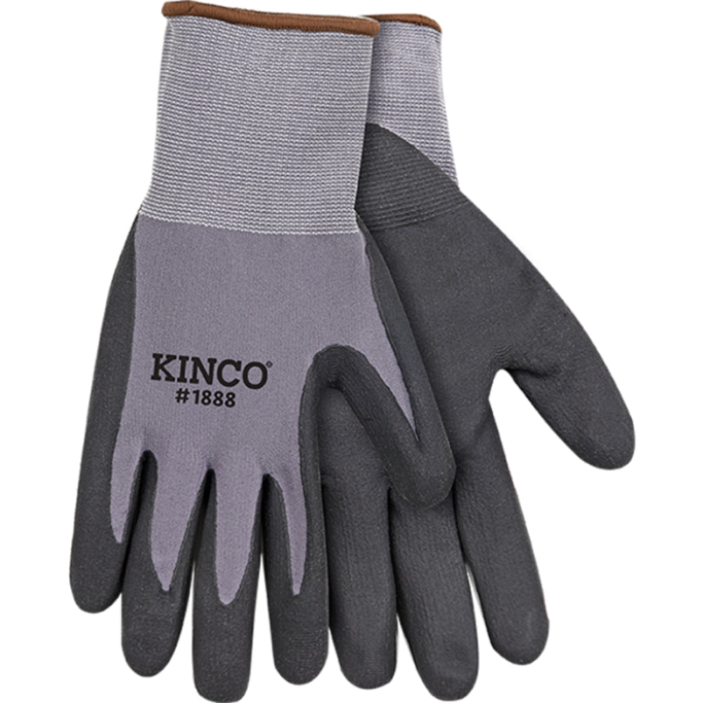 Kinco Gray Nylon-Spandex Knit CoolCoat Micro-Foam Nitrile Palm For the Rancher - Gloves Kinco Large  