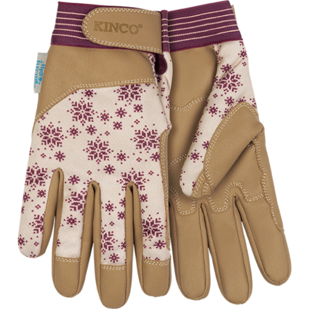 Kinco Women's Hydroflector Lined Water Resistant Cream Synthetic w/ Pull Strap For the Rider - Gloves Kinco S