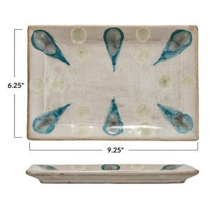 Hand-Painted Stoneware Platter HOME & GIFTS - Tabletop + Kitchen - Kitchen Decor Creative Co-Op   