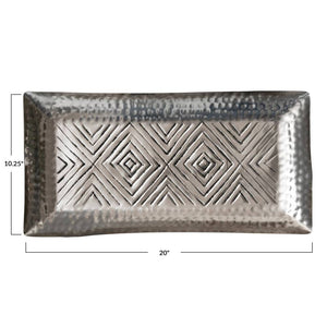 Stamped Decorative Aluminum Tray HOME & GIFTS - Home Decor - Decorative Accents Creative Co-Op   