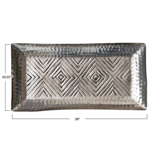 Stamped Decorative Aluminum Tray HOME & GIFTS - Home Decor - Decorative Accents Creative Co-Op   