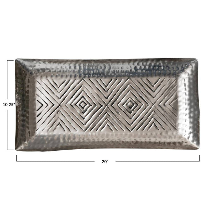 Stamped Decorative Aluminum Tray HOME & GIFTS - Home Decor - Decorative Accents Creative Co-Op   