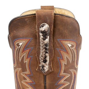 R. Watson Men's Natural Python Square Toe Boot - FINAL SALE MEN - Footwear - Exotic Western Boots R Watson   