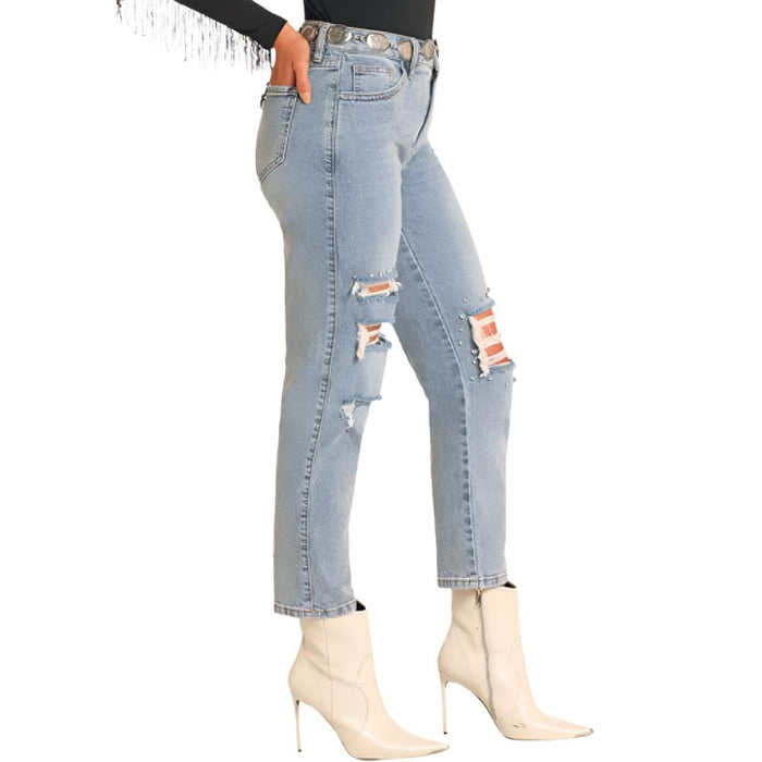 Rock & Roll Denim Women's Studded Cropped Jeans - FINAL SALE WOMEN - Clothing - Jeans Panhandle
