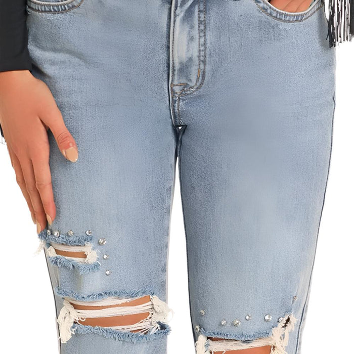 Rock & Roll Denim Women's Studded Cropped Jeans - FINAL SALE WOMEN - Clothing - Jeans Panhandle