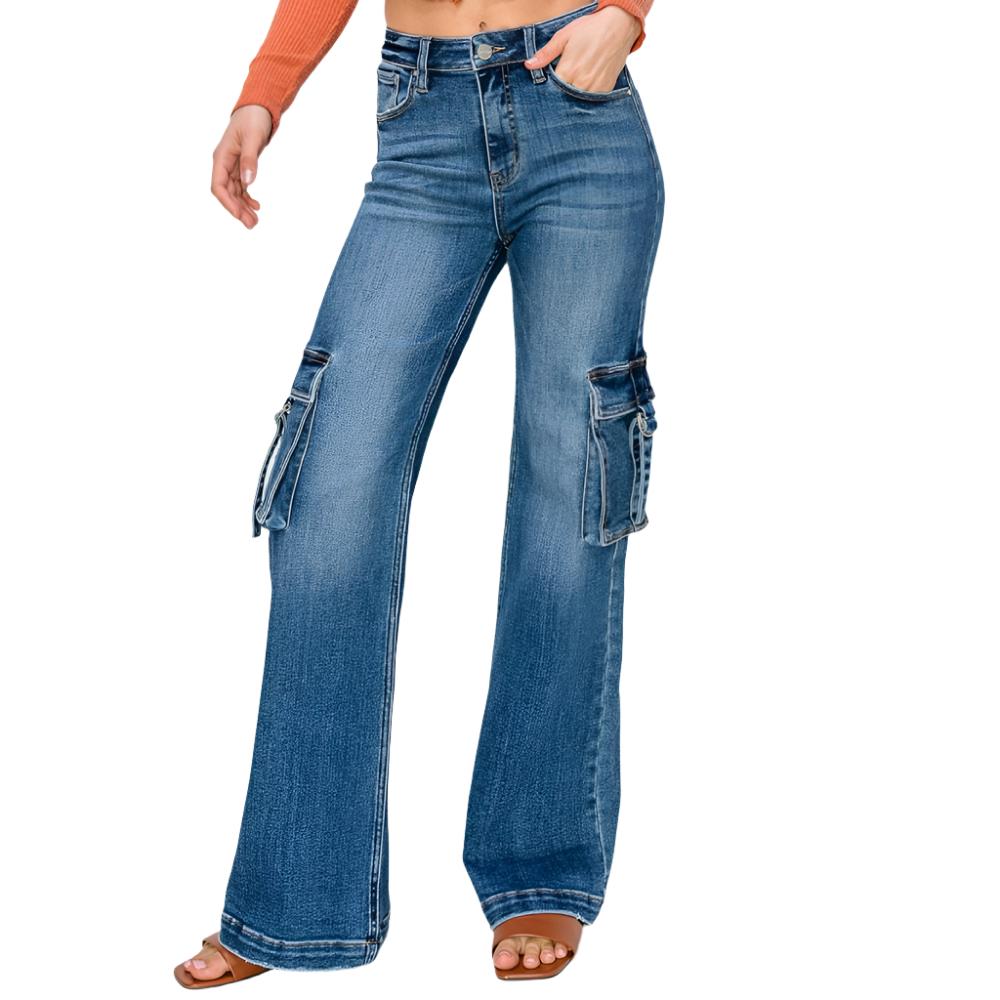 Risen High Rise Cargo Jeans - FINAL SALE WOMEN - Clothing - Jeans Risen Jeans   