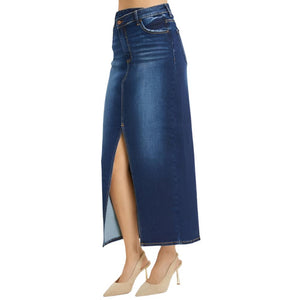 Risen High Rise Crossover Maxi Skirt WOMEN - Clothing - Skirts Risen Jeans   