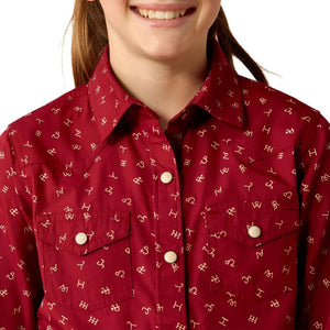 Ariat Girl's Cattle Brand Ranch Shirt KIDS - Girls - Clothing - Tops - Long Sleeve Tops Ariat Clothing   