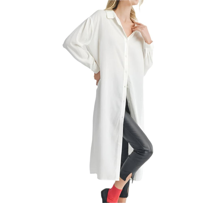 Spencer Long Button Down Shirt - FINAL SALE WOMEN - Clothing - Tops - Long Sleeved Sadie & Sage
