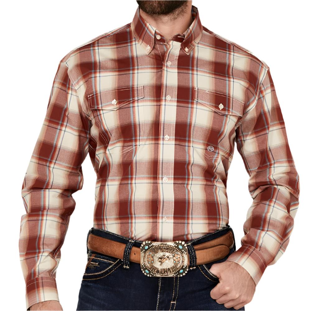 Roper Men's Amarillo Chevy Plaid Button Shirt MEN - Clothing - Shirts - Long Sleeve Roper Apparel & Footwear