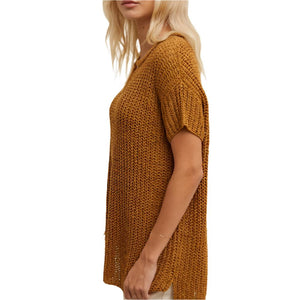 Open Knit Sweater Top WOMEN - Clothing - Tops - Short Sleeved WISHLIST   