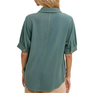 Puff Sleeve Linen Top