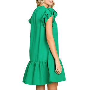 Solid Ruffled Dress WOMEN - Clothing - Dresses Jodifl   