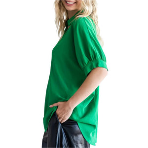 Solid Dolman Sleeve Blouse WOMEN - Clothing - Tops - Short Sleeved Jodifl   