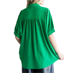 Solid Dolman Sleeve Blouse WOMEN - Clothing - Tops - Short Sleeved Jodifl   