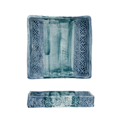Hand-Painted Debossed Stoneware Napkin Holder HOME & GIFTS - Tabletop + Kitchen - Kitchen Decor Creative Co-Op   