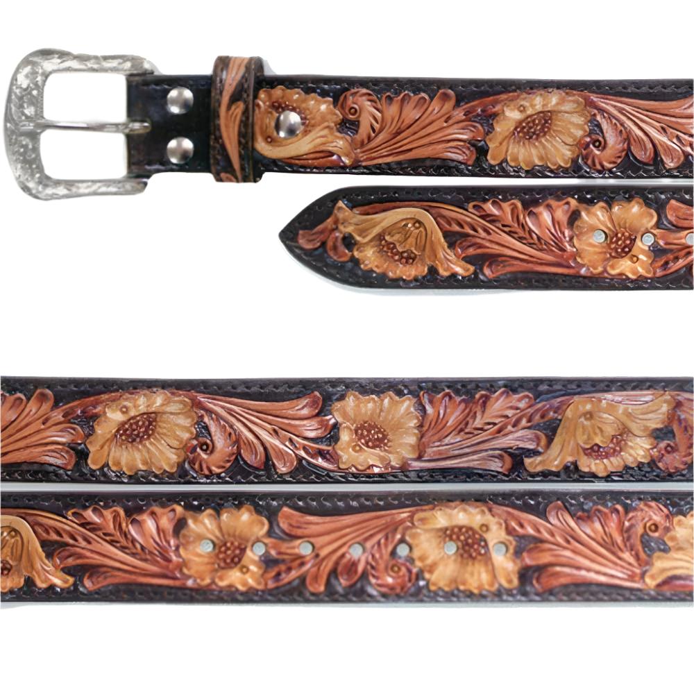 Ranger Belt Company Hand Painted Floral Belt