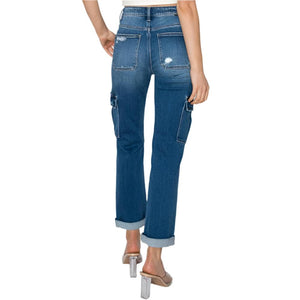 Risen High Rise Straight Roll-Up Ankle Jeans WOMEN - Clothing - Jeans Risen Jeans   