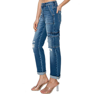 Risen High Rise Straight Roll-Up Ankle Jeans WOMEN - Clothing - Jeans Risen Jeans   