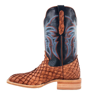 R. Watson Men's Matte Cognac Pirarucu Boot - FINAL SALE MEN - Footwear - Exotic Western Boots R Watson   