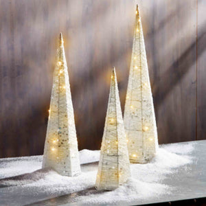 Mud Pie White Light Up Tree Cones Set HOME & GIFTS - Home Decor - Seasonal Decor Mud Pie   