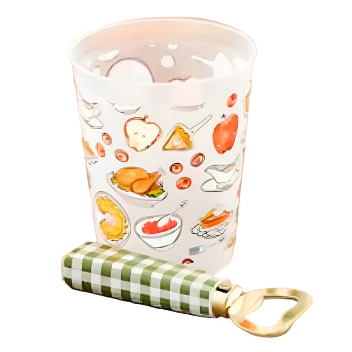 Mud Pie Friendsgiving Party Cup and Opener Set HOME & GIFTS - Home Decor - Seasonal Decor Mud Pie Green Plaid  