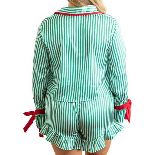 * Satin Striped Pajama Set - FINAL SALE WOMEN - Clothing - Loungewear 8 Oak Lane