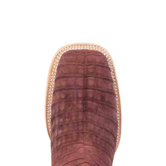 R. Watson Men's Rhubarb Sueded Caiman Square Toe Boot MEN - Footwear - Exotic Western Boots R Watson