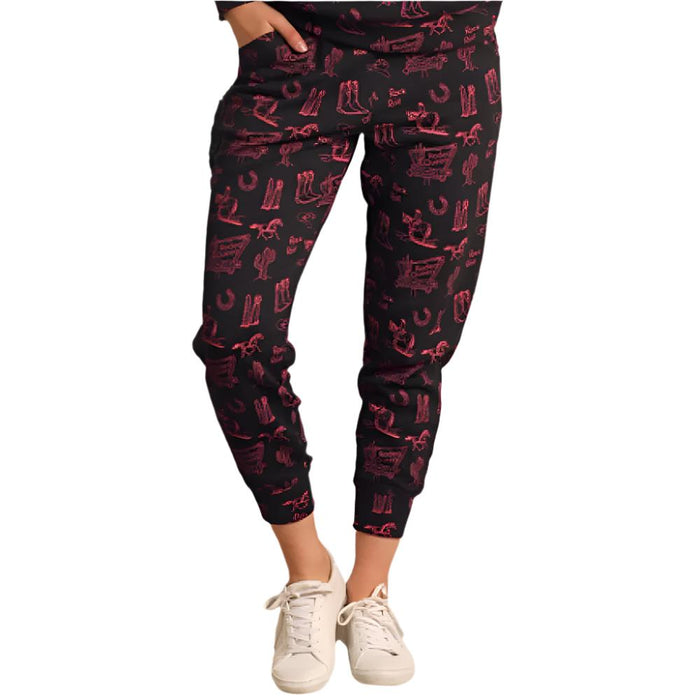 * Rock & Roll Denim Women's Cowgirl Print Joggers - FINAL SALE WOMEN - Clothing - Pants & Leggings Panhandle