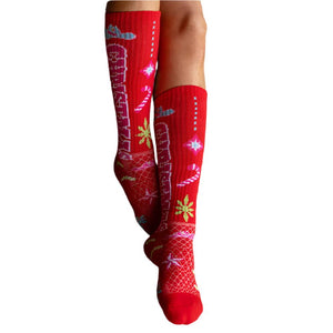 Lucky Chuck "Cowgirl Christmas" Performance Sock WOMEN - Clothing - Intimates & Hosiery Lucky Chuck   