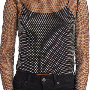 Rock & Roll Denim Women's Rhinestone Mesh Top WOMEN - Clothing - Tops - Long Sleeved Panhandle