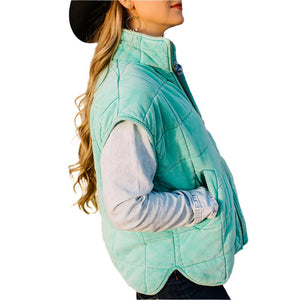 Howdy Hanny Vintage Wash Quilted Vest WOMEN - Clothing - Outerwear - Vests Howdy Hanny