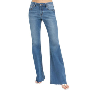 Risen Raw Hem Mid Rise Flare Jean WOMEN - Clothing - Jeans Risen Jeans