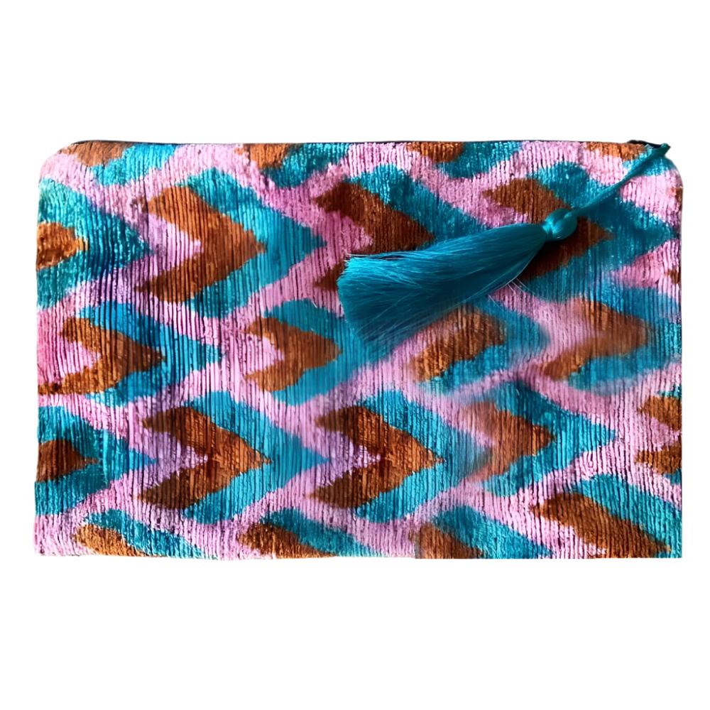 Silk Velvet Ikat Soft Clutch WOMEN - Accessories - Handbags - Clutches & Pouches Ayca Design