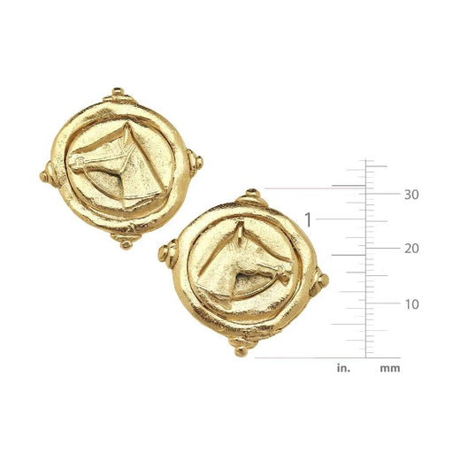 Gold Horse Intaglio Pierced Earring WOMEN - Accessories - Jewelry - Earrings Susan Shaw