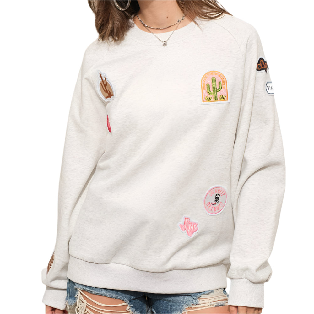 Women's French Terry Western Patch Sweatshirt