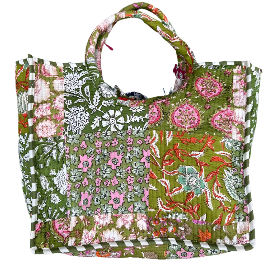 Patchwork Floral Market Tote WOMEN - Accessories - Handbags - Tote Bags Bhawana Handicrafts