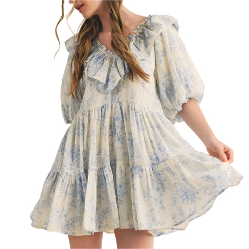 * Ruffled V Neck Mini Dress - FINAL SALE WOMEN - Clothing - Dresses En Merci