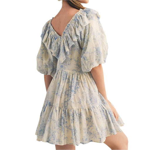 * Ruffled V Neck Mini Dress - FINAL SALE WOMEN - Clothing - Dresses En Merci