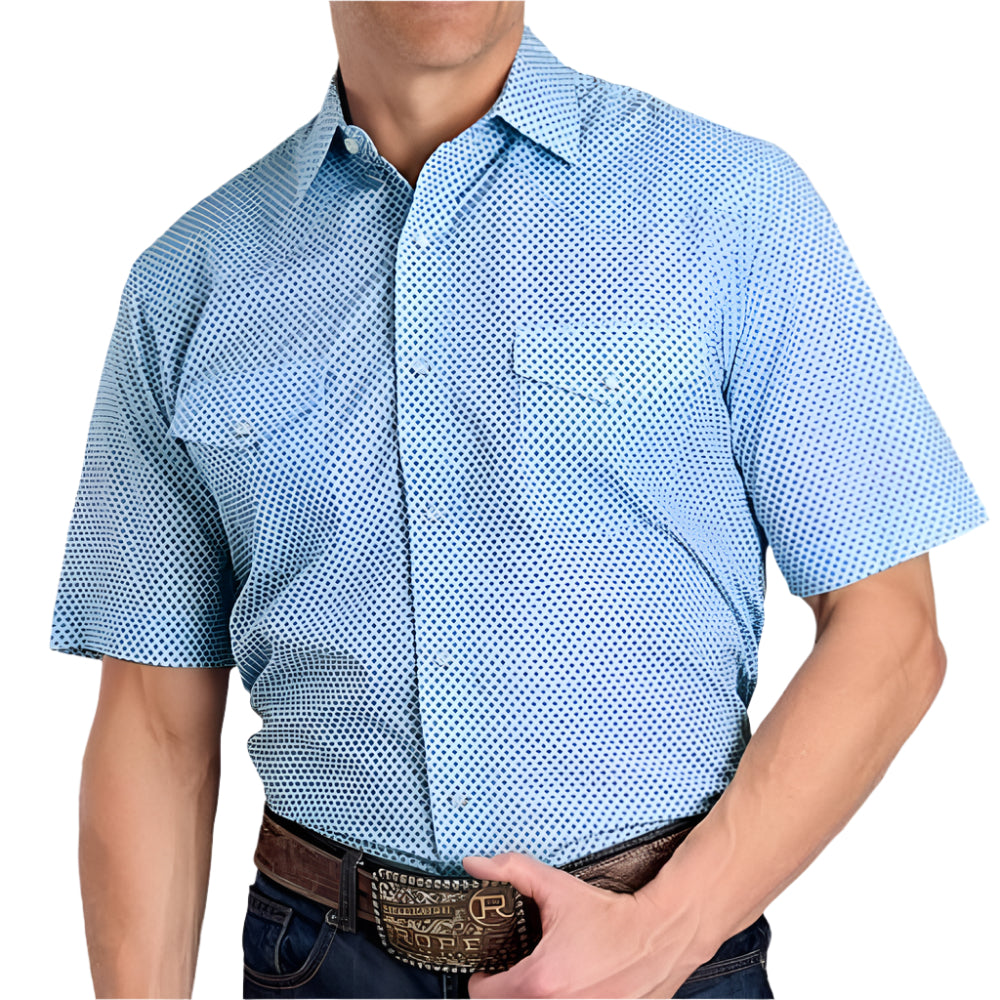 Roper Men's Mini Cross Pearl Snap Shirt MEN - Clothing - Shirts - Short Sleeve Roper Apparel & Footwear