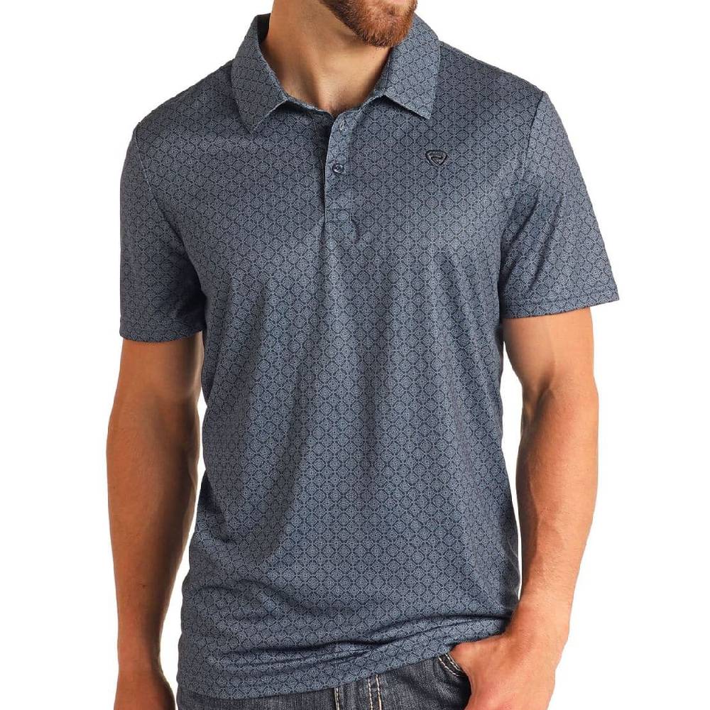 Rock & Roll Denim Men's Geo Print Polo MEN - Clothing - Shirts - Short Sleeve Panhandle