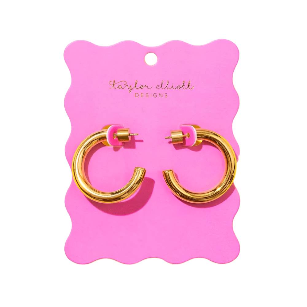 Terry Medium Gold Hoop Earrings WOMEN - Accessories - Jewelry - Earrings Taylor Elliott Designs