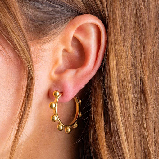 Dottie Gold Hoop w/Round Balls Earrings WOMEN - Accessories - Jewelry - Earrings Taylor Elliott Designs