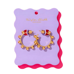 Dottie Gold Hoop w/Round Balls Earrings WOMEN - Accessories - Jewelry - Earrings Taylor Elliott Designs