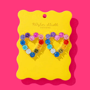 Katie Multicolor Heart Gem Earrings WOMEN - Accessories - Jewelry - Earrings Taylor Elliott Designs